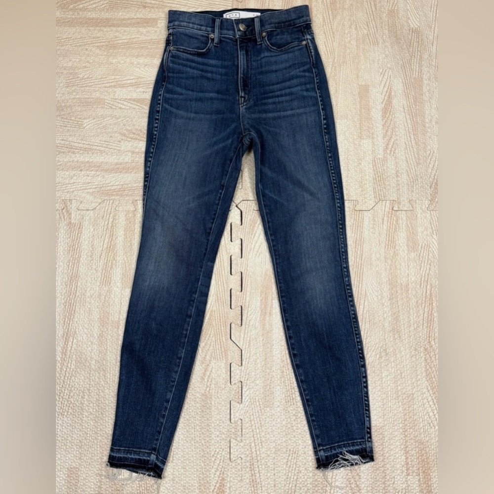 AYR Womens The Riser High Rise Skinny Blue Jeans in Neon Jupiter
